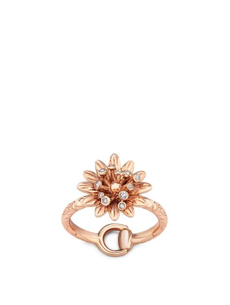 gucci 18k rose gold diamoon shape|Gucci Flora 18k diamond ring in 18k rose gold .